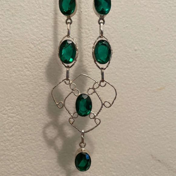 Custom made Jewelry - Sterling 20 in green stone necklace